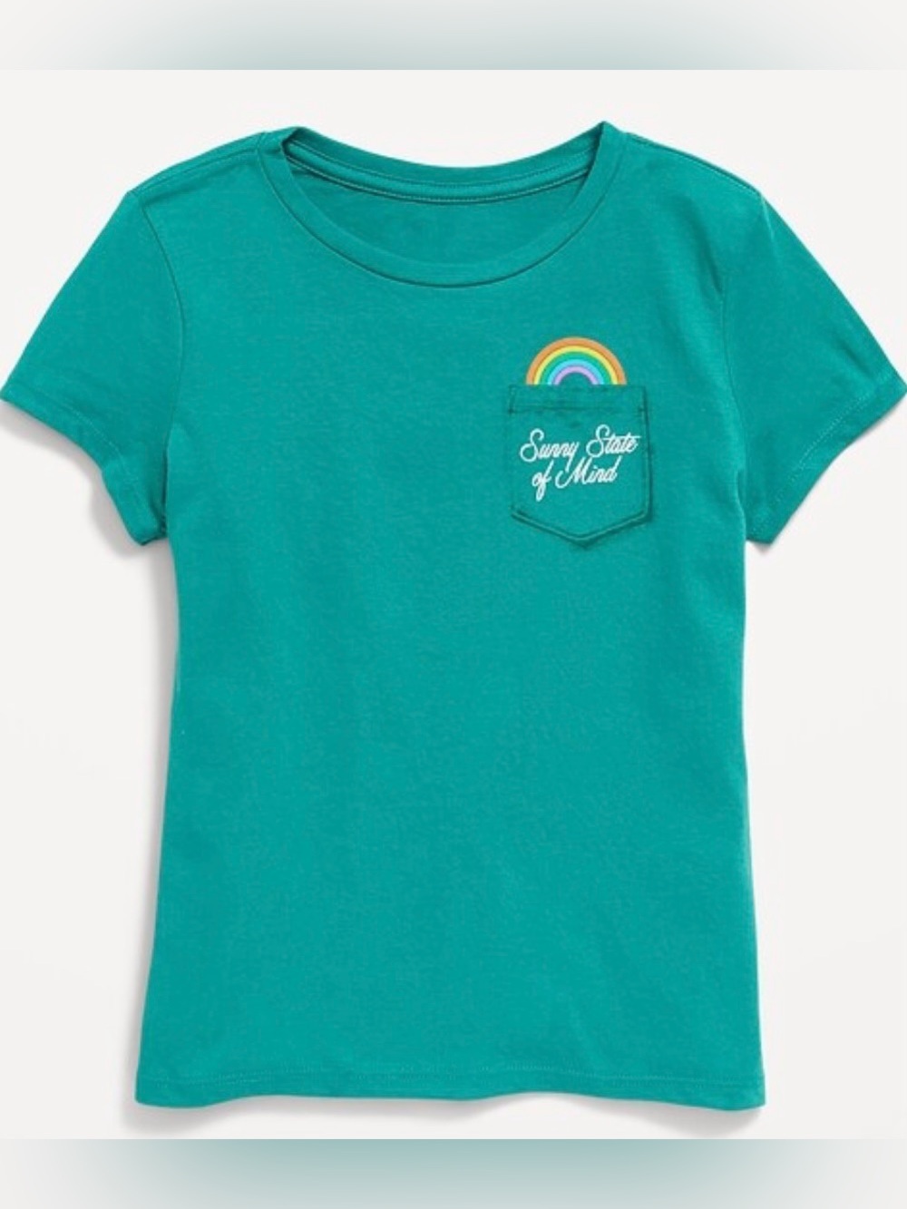 🌈6/$10 Old Navy "Sunny State of Mind" Rainbow Faux Pocket Tee
